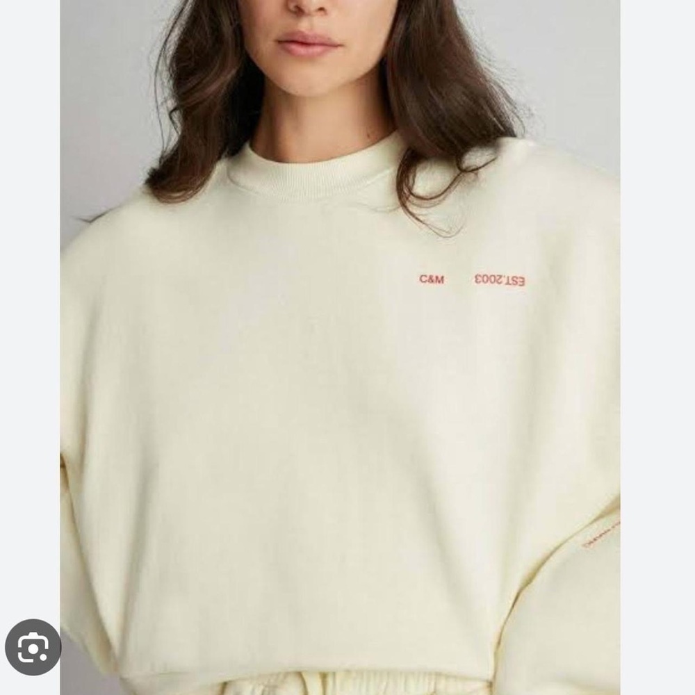 C&M Camilla and Marc Nelson Crew Sweatshirt Lemon Butter Size US 8 100% Cotton - Picture 2 of 3
